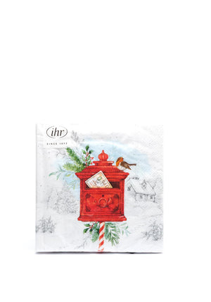 IHR Santa’s Post Napkins, White Multi