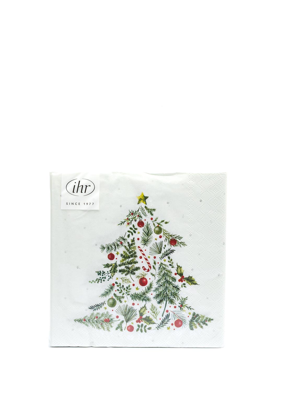 IHR Christmas Branches Napkins, Cream Multi