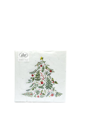 IHR Christmas Branches Napkins, Cream Multi