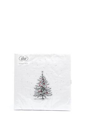 IHR Pure Christmas Tree Napkins, White