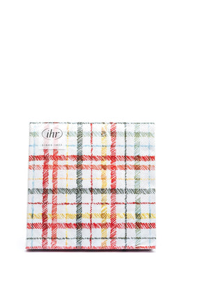 IHR Frosty Plaid Napkins, White Multi