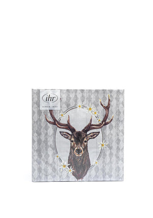 IHR Floral Reindeer Napkins, Grey