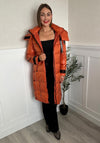 Serafina Collection Midi Length Puffer Coat, Orange