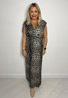 Serafina Collection One Size Leopard Print Maxi Dress, Black & Gold