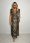 Serafina Collection One Size Leopard Print Maxi Dress, Brown & Gold