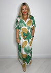 Serafina Collection One Size Tropical Print Maxi Dress, Green & White