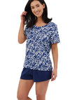 Indigo Sky Bamboo Short Pyjama Set, Navy