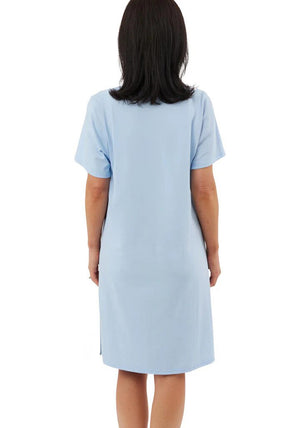 Indigo Sky Tropical Short Sleeve Nightdress, Blue
