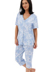 Indigo Sky Lucia Floral Capri Pyjama Set, Blue