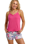 Indigo Sky Vibrant Floral Short Pyjama Set, Pink