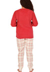 Indigo Sky Fleece Check Print Pyjama Set, Red