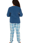 Indigo Sky Fleece Check Print Pyjama Set, Blue