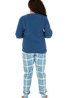 Indigo Sky Fleece Check Print Pyjama Set, Blue