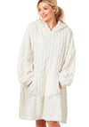 Indigo Sky Cuddle-soft Cable Knit Fleece Lounger, Cream