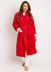 Indigo Sky Jungle Brights Ripple Fleece Dressing Gown, Spice Red