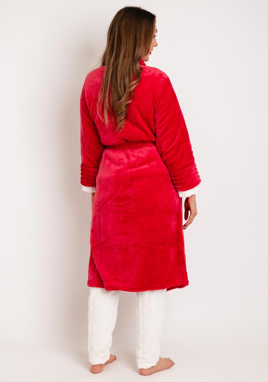 Indigo Sky Jungle Brights Ripple Fleece Dressing Gown, Spice Red -  McElhinneys