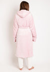 Indigo Sky Animal Trim Fleece Hooded Dressing Gown, Pink