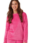 Indigo Sky Geometric Fleece Pyjama Set, Pink