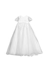 Isabella Floral Christening Gown with Headband, White