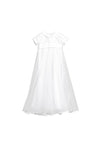 Isabella Lace and Tulle Christening Gown with Hat, White