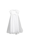 Isabella Lace and Tulle Christening Gown with Hat, White