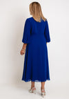 Lizabella Pleated Chiffon Sleeve Midi Dress, Royal Blue