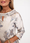 Lizabella Metallic Floral Jacquard Midi Dress, Beige Multi