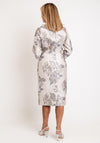 Lizabella Metallic Floral Jacquard Midi Dress, Beige Multi