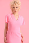 Sisters By Caroline Kilkenny Lincoln V-Neck Knee Length Dress, Soft Pink