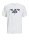 Jack & Jones Boys Cobin Short Sleeve Tee, Bright White