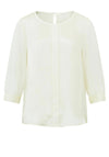 YAYA Round Neck Jacquard Top, Ivory White