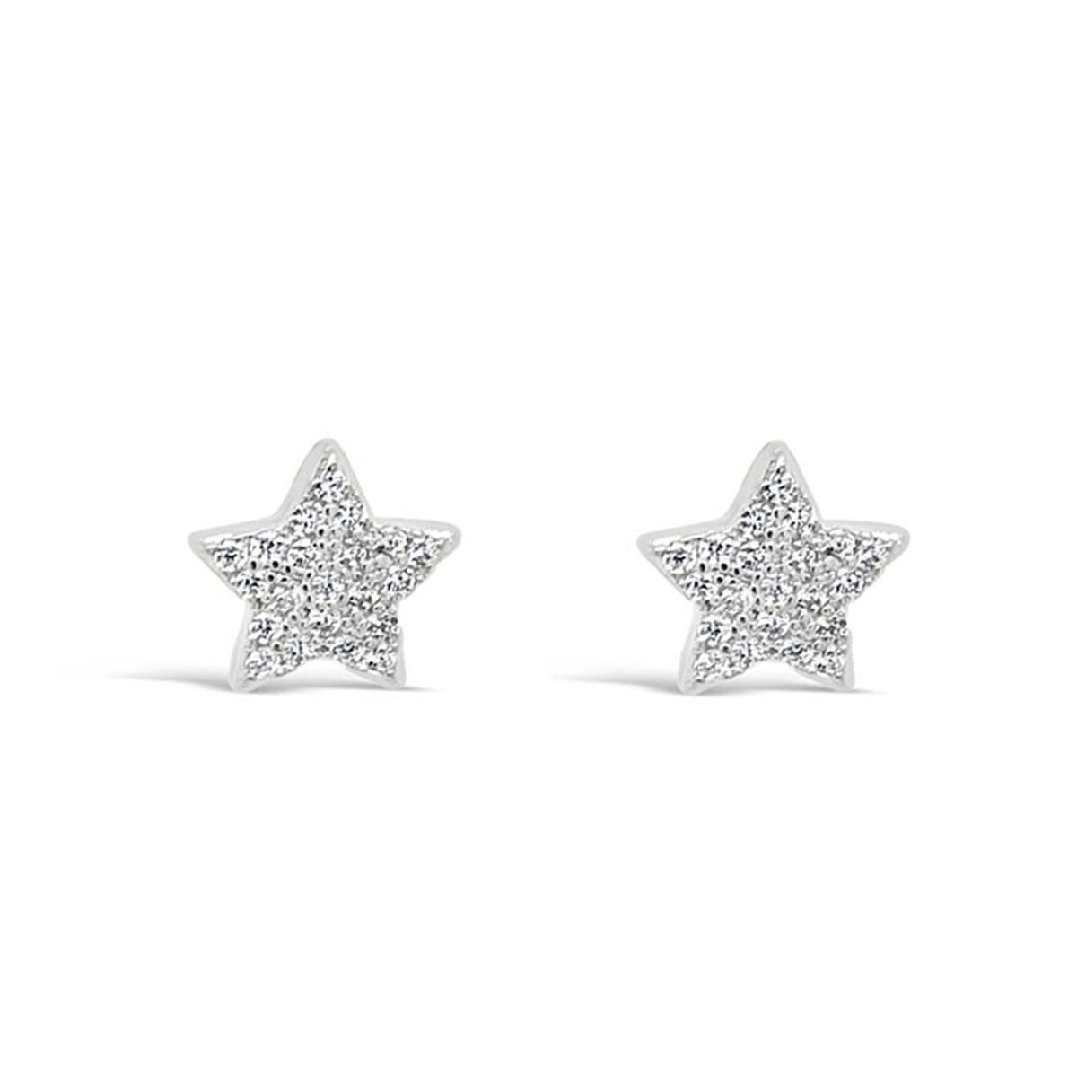 Absolute Diamante Star Stud Earrings, Silver