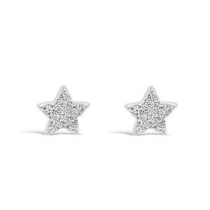 Absolute Diamante Star Stud Earrings, Silver