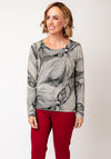 Jessica Graaf Printed Rhinestone Embellished Top, Beige