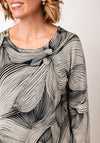 Jessica Graaf Printed Rhinestone Embellished Top, Beige