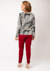 Jessica Graaf Printed Rhinestone Embellished Top, Beige