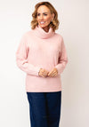 Jessica Graaf Textured Knit Roll Neck Jumper, Pink