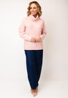 Jessica Graaf Textured Knit Roll Neck Jumper, Pink