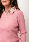Jessica Graaf Cable Knit Collared Jumper, Pink