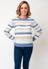 Jessica Graaf Striped Fine Knit Jumper, Blue
