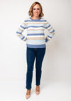 Jessica Graaf Striped Fine Knit Jumper, Blue