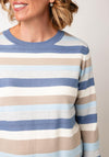 Jessica Graaf Striped Fine Knit Jumper, Blue