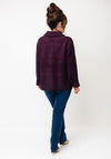 Jessica Graaf Fluffy Check Knit Cardigan, Wine and Navy