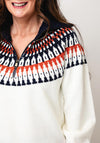 Jessica Graaf Fair Isle Half Zip Jumper, Cream