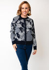 Jessica Graaf Jacquard Knit Cardigan, Navy