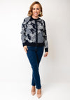 Jessica Graaf Jacquard Knit Cardigan, Navy