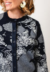 Jessica Graaf Jacquard Knit Cardigan, Navy