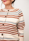 Jessica Graaf Striped Knit Cardigan, Beige