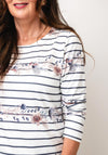Jessica Graaf Floral Striped Long Sleeve Top, Grey