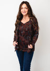 Jessica Graaf Knit Tie Neck Top, Wine